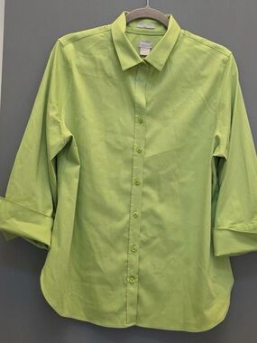 Chico's Men's Button-Front Dress Shirt in Lime